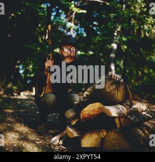 Welle Wahnsinn, deutsche TV serie, ZDF, 1983, Szene: Dieter Hallervorden als Jäger Foto Stock