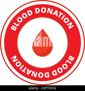 Un timbro per la donazione di sangue su sfondo bianco Illustrazione Vettoriale