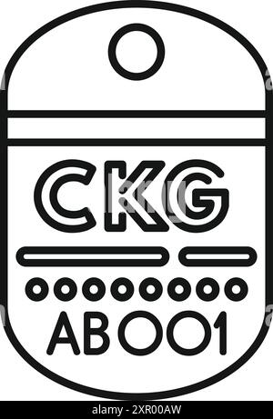 Icona etichetta bagaglio con limite di peso, che mostra il concetto di franchigia bagaglio in aeroporto Illustrazione Vettoriale