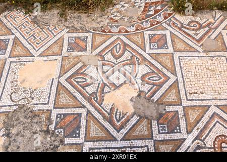 Antico mosaico di Jerash Gerasa in Giordania Foto Stock