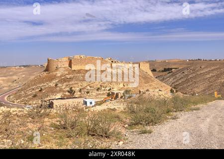 Il castello crociato Shobak (Shawbak, Shoubak) a Montrael, Giordania Foto Stock