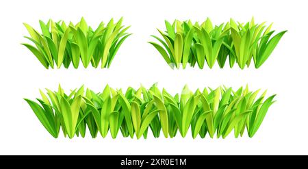 Set di illustrazioni di rendering 3d con bordo verde. Foto Stock