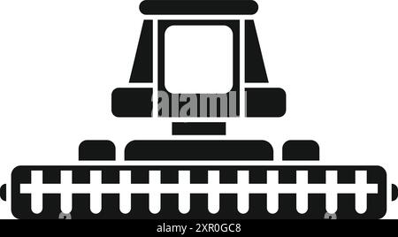 Icona mietitrebbia per la raccolta del grano sul campo, stile semplice Illustrazione Vettoriale