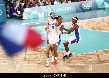 Parigi, Francia. 8 agosto 2024. Julien Mattia/le Pictorium - Basket 5x5 - semifinale - Francia-Germania - Parigi 2024 - 08/08/2024 - Francia/Senna Saint Denis/Parigi - la Francia si qualifica per la finale di pallacanestro 5x5 alle Olimpiadi di Parigi, Arena Bercy, 6 agosto 2024. Crediti: LE PICTORIUM/Alamy Live News Foto Stock