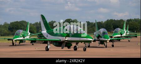 Saudi Hawks display Team, arrivo al Royal International Air Tattoo 2024 Foto Stock