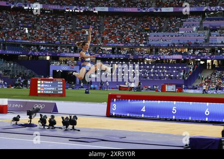 ROTARU-KOTTMANN Alina della Romania Athletics Women&#39;S Long Jump Final durante i Giochi Olimpici di Parigi 2024 l'8 agosto 2024 allo State de France di Saint Denis, Francia Foto Stock