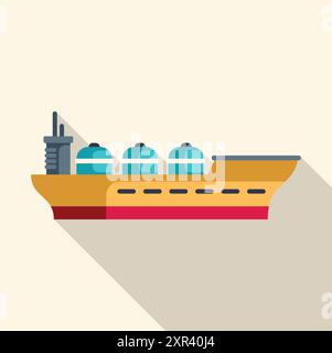 Grande nave petroliera che trasporta carburante per il trasporto via mare Illustrazione Vettoriale