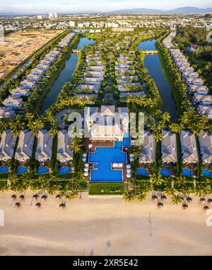 Vista aerea della spiaggia non Nuoc di da Nang, Vietnam Foto Stock