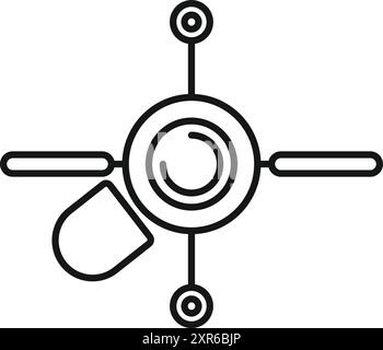 Mouse per computer che si connette a una rete globale utilizzando la tecnologia wireless, simboleggiando il concetto di comunicazione e connettività globale Illustrazione Vettoriale