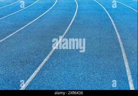Pista di tartan blu dello stadio olimpico - texture Foto Stock