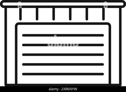 Semplice icona di una porta del garage chiusa che garantisce sicurezza e privacy Illustrazione Vettoriale