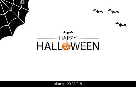 Buon Halloween Text Design per una vacanza divertente Illustrazione Vettoriale