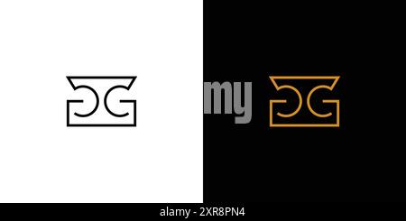 Esclusivo e semplice design con logo GG Illustrazione Vettoriale