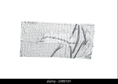Nastro per canalina di riparazione scotch grigio argento isolato su sfondo bianco. nastro metallico grigio Foto Stock
