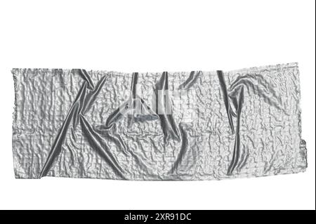 Nastro per canalina di riparazione scotch grigio argento isolato su sfondo bianco. nastro metallico grigio Foto Stock