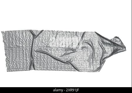 Nastro per canalina di riparazione scotch grigio argento isolato su sfondo bianco. nastro metallico grigio Foto Stock