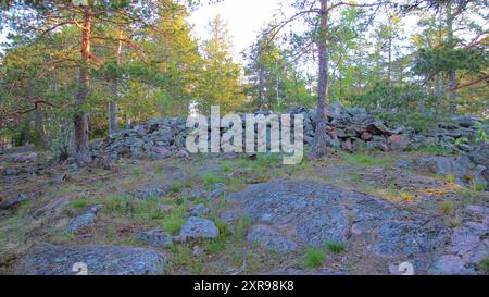 Kummelivuoren pronssikautinen hauta, Espoo, Finlandia Foto Stock