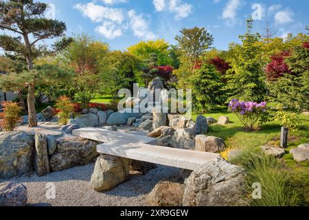Parco giapponese Dry pondю. Krasnodar. Russia Foto Stock