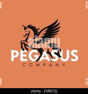 Pegasus Company - illustrazione del logo Vector Flat Illustrazione Vettoriale