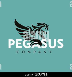 Pegasus Company - illustrazione del logo Vector Flat Illustrazione Vettoriale