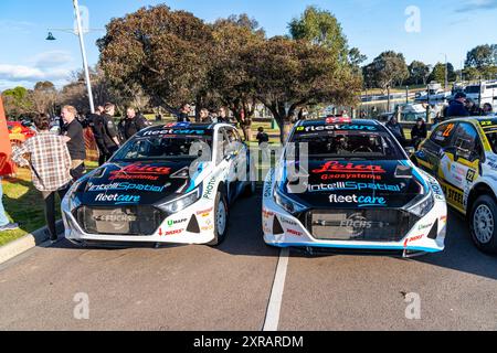 Heyfield, Victoria, Australia. 9 agosto 2024. Le due auto IntelliSpatial Fleetcare appartenenti a PETER RULLO e JAMES MARQUET (13) e ALEX RULLO e STEVE GLENNEY (Credit Image: © James Forrester/ZUMA Press Wire) SOLO PER USO EDITORIALE! Non per USO commerciale! Foto Stock