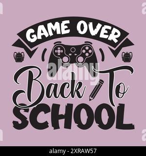 T-Shirt Design Back to School Design Lettering Concept Illustrazione Vettoriale