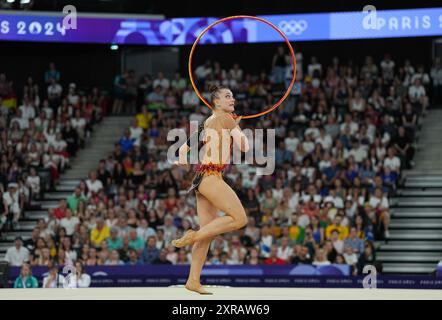 09 agosto 2024: Margarita Kolosov (Germania) partecipa alla finale individuale All-around il giorno 14 dei Giochi Olimpici alla Chapelle Arena di Parigi, Francia. Ulrik Pedersen/CSM. Crediti: CAL Sport Media/Alamy Live News Foto Stock