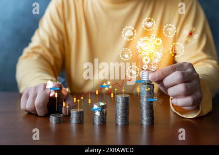 Gestione delle operazioni che coinvolge processi e flussi di lavoro aziendali, risoluzione dei problemi, prestazioni elevate, monitoraggio e valutazione, controllo qualità. Concetto Foto Stock