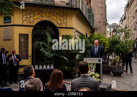 FRANCE-PARIS-POLITICS-TERRORISM-JEWISH-US Douglas Craig Emhoff, secondo gentiluomo degli Stati Uniti, sposato con Kamala Harris, il 49° vicepresidente degli Stati Uniti, alla cerimonia commemorativa dell'attentato del 9 agosto 1982 in rue des Rosiers, nel cuore del quartiere ebraico di Parigi, che ha ucciso 6 persone e ne ha ferite 22. A Parigi, 9 agosto 2024. PARIGI ILE-DE-FRANCE FRANCIA COPYRIGHT: XANDREAXSAVORANIXNERIX FRANCE-PARIS-POLITICS-TERRORISM- ASAVORANINERI-17 Foto Stock