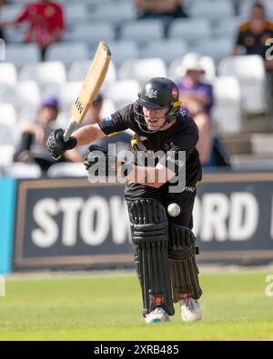 Nottingham, Regno Unito. 09 agosto 2024. Miles HAMMOND del Gloucestershire CCC battendo durante la partita di un giorno della Royal London Cup Group B Nottinghamshire vs Gloucestershire a Trent Bridge, Nottingham, Regno Unito, 9 agosto 2024 (foto di Mark Dunn/News Images) a Nottingham, Regno Unito, il 9/8/2024. (Foto di Mark Dunn/News Images/Sipa USA) credito: SIPA USA/Alamy Live News Foto Stock