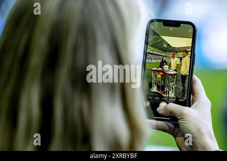 GRONINGA, Paesi Bassi. 09 agosto 2024. Calcio, Euroborg Stadium, eredivisie olandese, stagione 2024/2025, durante la partita Groningen - NAC, crediti: Pro Shots/Alamy Live News Foto Stock