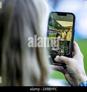 GRONINGA, Paesi Bassi. 09 agosto 2024. Calcio, Euroborg Stadium, eredivisie olandese, stagione 2024/2025, durante la partita Groningen - NAC, crediti: Pro Shots/Alamy Live News Foto Stock