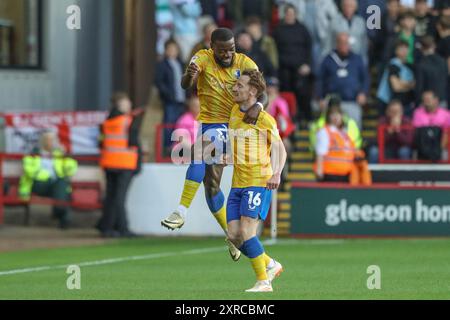 Barnsley, Regno Unito. 09 agosto 2024. Stephen Quinn Mansfield Town celebra il suo gol nel 0-1 durante la partita di Sky Bet League 1 Barnsley vs Mansfield Town a Oakwell, Barnsley, Regno Unito, 9 agosto 2024 (foto di Alfie Cosgrove/News Images) a Barnsley, Regno Unito, il 9/8/2024. (Foto di Alfie Cosgrove/News Images/Sipa USA) credito: SIPA USA/Alamy Live News Foto Stock