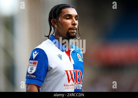 Tyrhys Dolan dei Blackburn Rovers durante lo Sky Bet Championship match a Ewood Park, Blackburn. Data foto: Venerdì 9 agosto 2024. Foto Stock