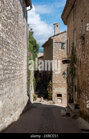 Vicolo di Saint-Paul-de-Vence, Provenza-Alpi-Costa Azzurra, Francia Foto Stock