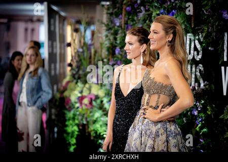 Copenaghen, Danimarca. 09 agosto 2024. L'attrice protagonista Blake Lively e l'attrice di supporto Isabela Ferrer. Anteprima di gala del film si conclude con noi in Imperial a Copenhagen, venerdì 9 agosto 2024. (Foto: Nils Meilvang/Scanpix 2024) credito: Ritzau/Alamy Live News Foto Stock