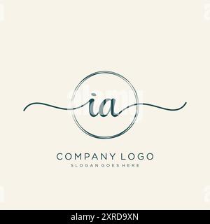 Design iniziale del logo di scrittura a mano IA Illustrazione Vettoriale