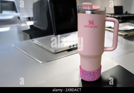 Le bottiglie Stanley sono molto famose in tutto il mondo Foto Stock