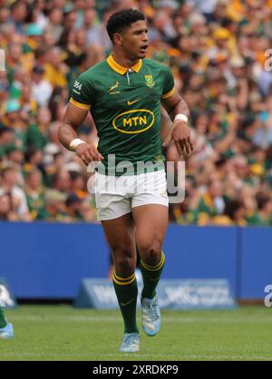 Brisbane, Australia. 10 agosto 2024. Brisbane, 10 agosto 2024: Cheslin Kolbe (14 Sud Africa) durante la partita tra Wallabies e Springboks nel campionato di rugby al Suncorp Stadium Matthew Starling (Promediapix/SPP) credito: SPP Sport Press Photo. /Alamy Live News Foto Stock