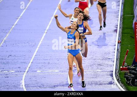 Saint Denis, Francia. 09 agosto 2024. GEREVINI Sveva ( ITA ), atletica leggera, Heptathlon femminile 800m durante i Giochi Olimpici di Parigi 2024 il 9 agosto 2024 allo Stade de France di Saint-Denis vicino Parigi, Francia - foto Federico Pestellini/Panoramic/DPPI Media Credit: DPPI Media/Alamy Live News Foto Stock