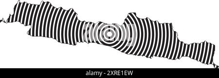 Icona della mappa dell'isola di Giava, una delle isole più popolose dell'Indonesia, illustrazione del design degli elementi Illustrazione Vettoriale