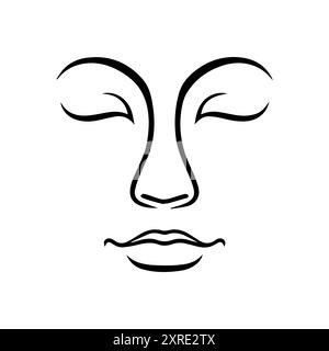 Icona del naso o simbolo di linea moderna. Grafica a linee vettoriali e design a icone con un contorno audace. Bianco e nero simbolo minimalista Pixel Perfect bianco isolato b Illustrazione Vettoriale