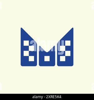 Logo professionale Blue M Dot Illustrazione Vettoriale