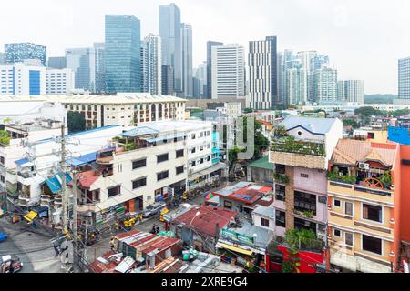 Vasto paesaggio cittadino di Metro Manila, Filippine Foto Stock