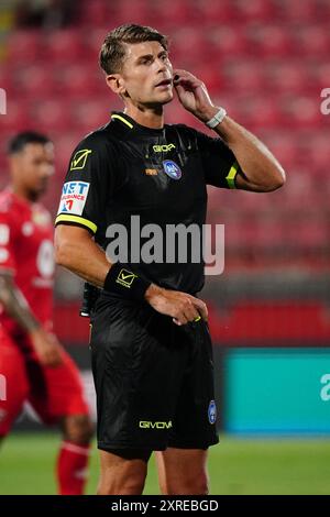 Monza, Italie. 09 agosto 2024. Francesco Cosso (arbitro) durante la Coppa Italia 2025 partita di calcio tra AC Monza e FC Sudtirol il 9 agosto 2024 allo stadio U-Power di Monza, Italia - Photo Morgese-Rossini/DPPI Credit: DPPI Media/Alamy Live News Foto Stock