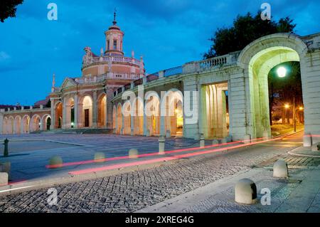 La chiesa di San Antonio, Vista notte. Aranjuez. Provincia di Madrid. Spagna. Foto Stock