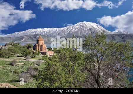 La chiesa di Santa Croce è una cattedrale armena in rovina nella città di Van, nell'Anatolia orientale in Turchia. Foto Stock