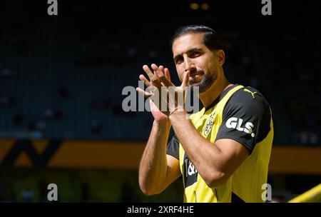 Dortmund, Germania. 10 agosto 2024. Calcio: Partite di prova, Borussia Dortmund - Aston Villa. Dortmund's Emre CAN. Crediti: Bernd Thissen/dpa/Alamy Live News Foto Stock