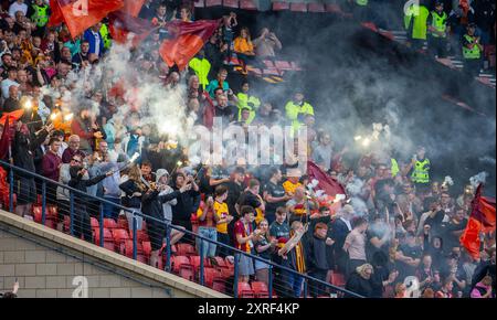 Hampden Park, Glasgow, Regno Unito. 10 agosto 2024. Scottish Premiership Football, Rangers contro Motherwell; crediti dei tifosi Motherwell: Action Plus Sports/Alamy Live News Foto Stock