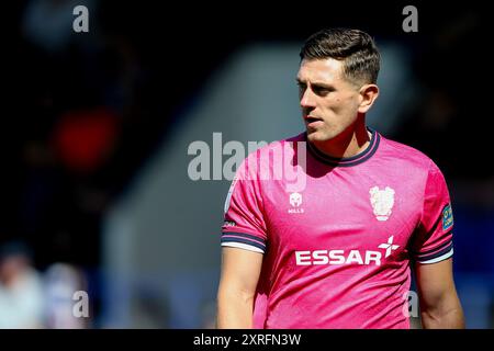 Birkenhead, Regno Unito. 10 agosto 2024. Luke McGee, il portiere dei Tranmere Rovers guarda. EFL Skybet Football League Two Match, Tranmere Rovers contro Notts County a Prenton Park, Birkenhead, Wirral, sabato 10 agosto 2024. Questa immagine può essere utilizzata solo per scopi editoriali. Solo per uso editoriale, .pic di Chris Stading/ credito: Andrew Orchard fotografia sportiva/Alamy Live News Foto Stock